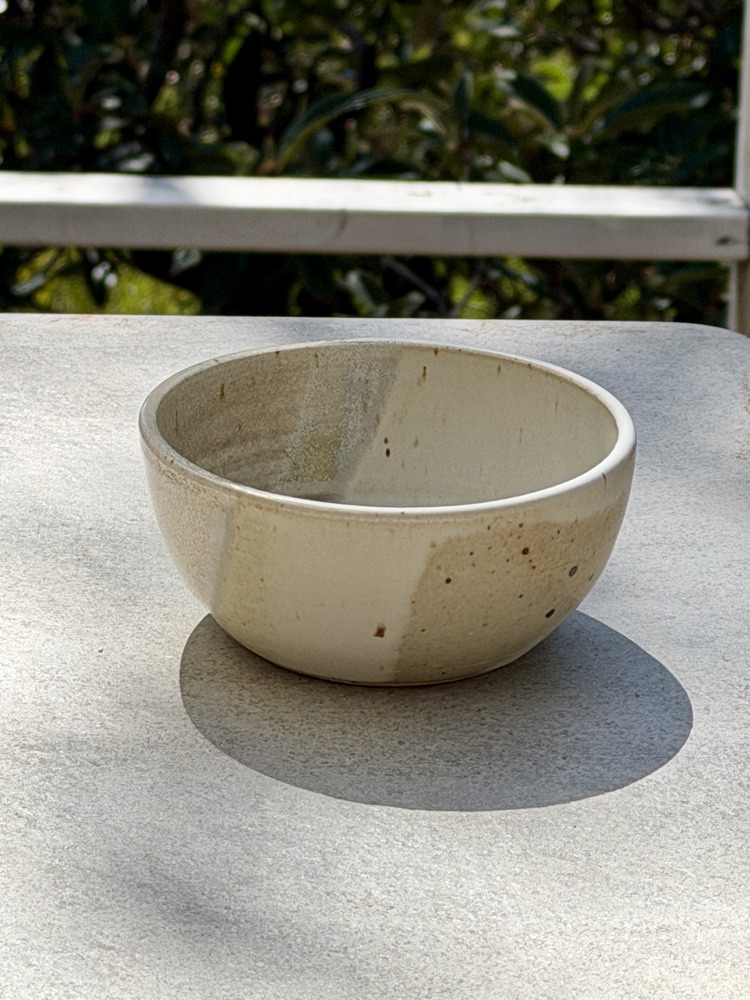 Tri color beige matte bowl, handmade by Suzanne Luna