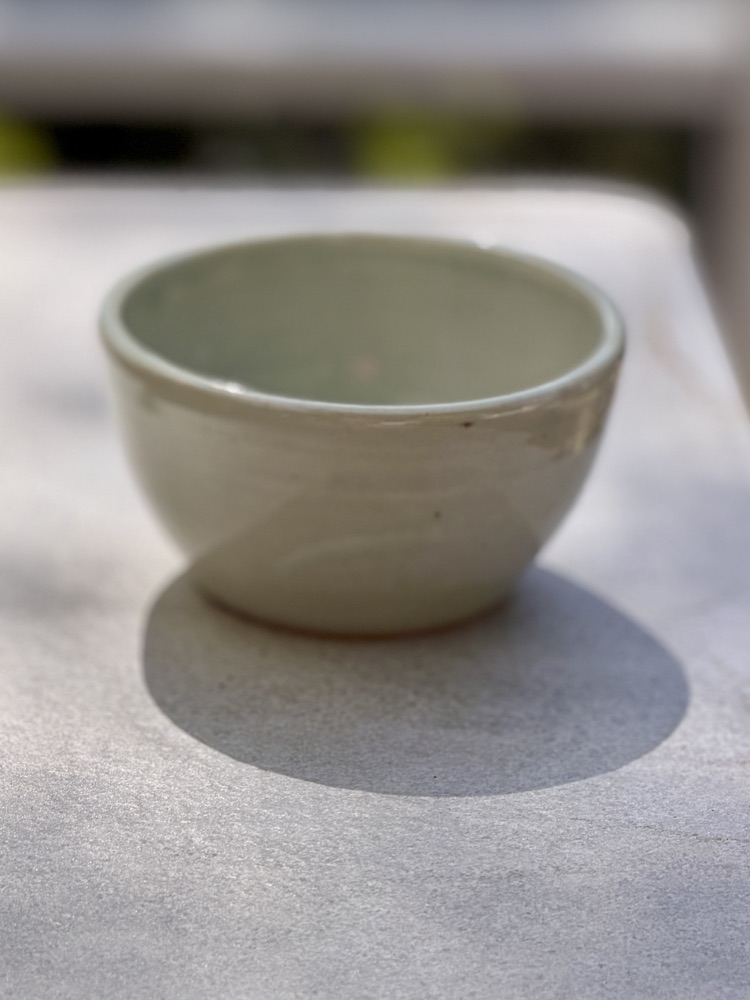 Crackle glaze light grey bowl, handmade by Suzanne Luna