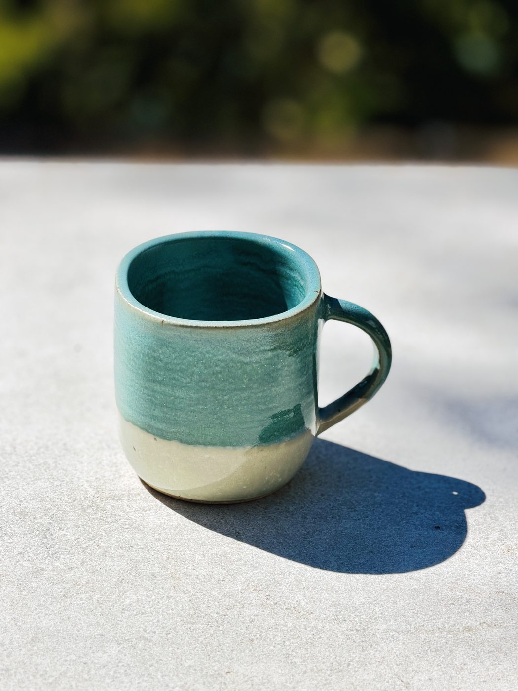 Stoneware Blue and white squared off mug (only 1 avail), handmade by Suzanne Luna