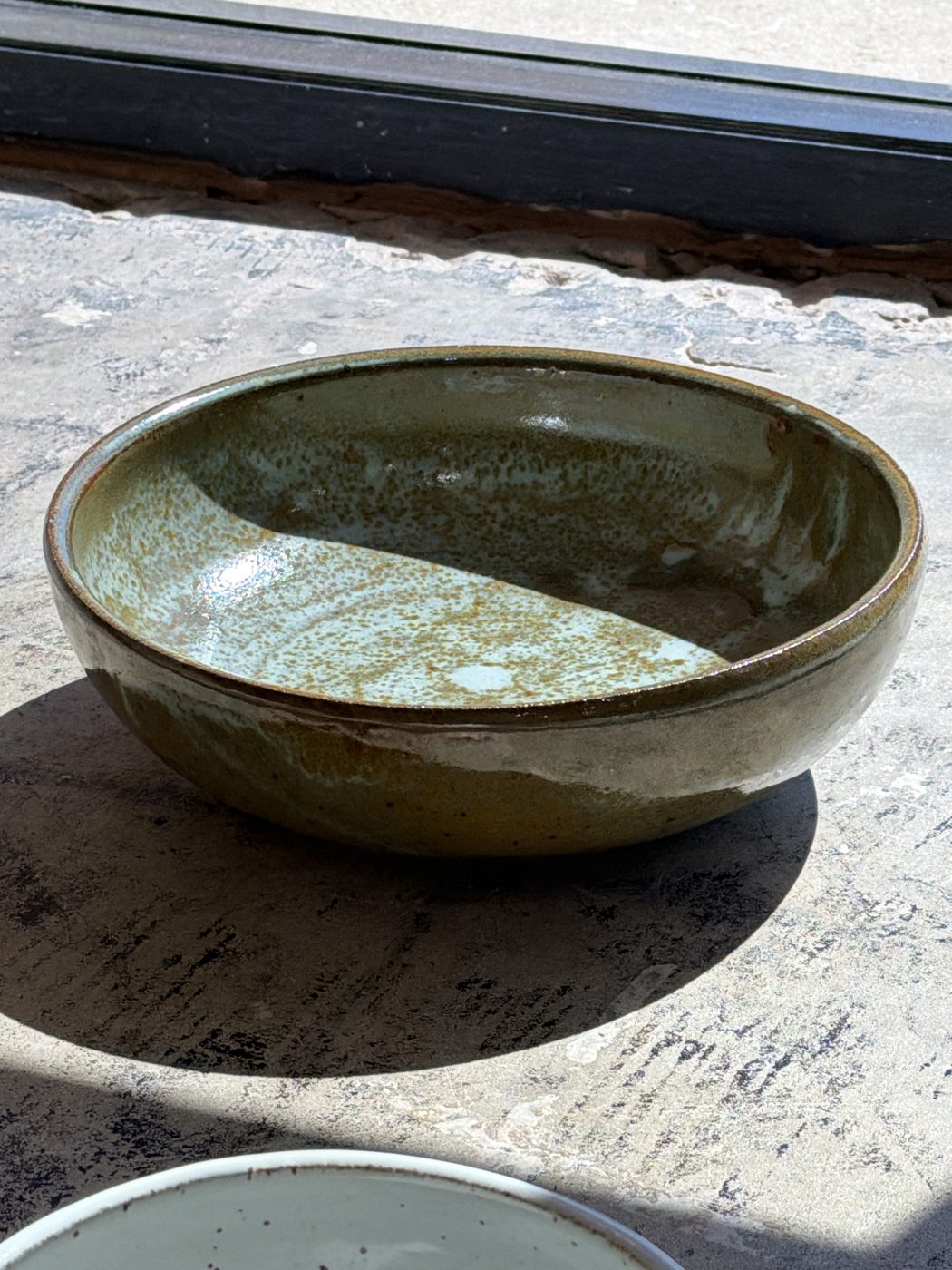 Stoneware Large mixed glaze bowl, handmade by Suzanne Luna