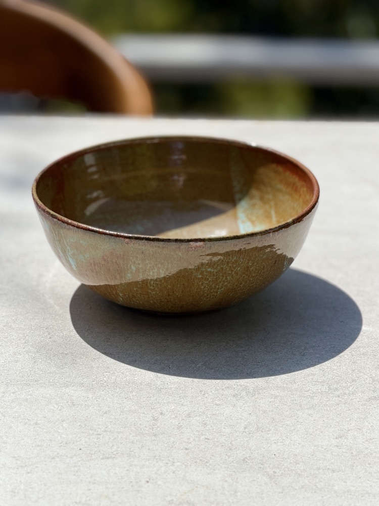 Large mixed glaze bowl, handmade by Suzanne Luna