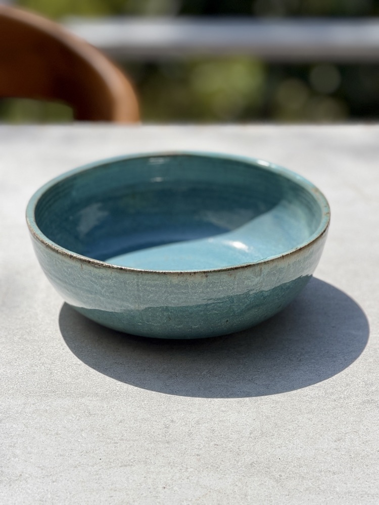 Extra Large Ocean Blue bowl, handmade by Suzanne Luna
