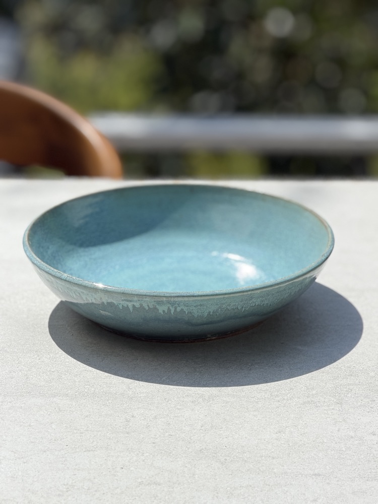 Extra Large Ocean Blue bowl/platter, handmade by Suzanne Luna